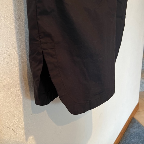 Muji Black Lagenlook Long Line Rounded Hem Cotton Midi Dress Modest Pockets - Picture 7 of 8